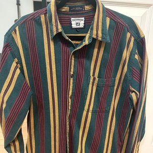 Lee brand heavy striped button up shirt size L
